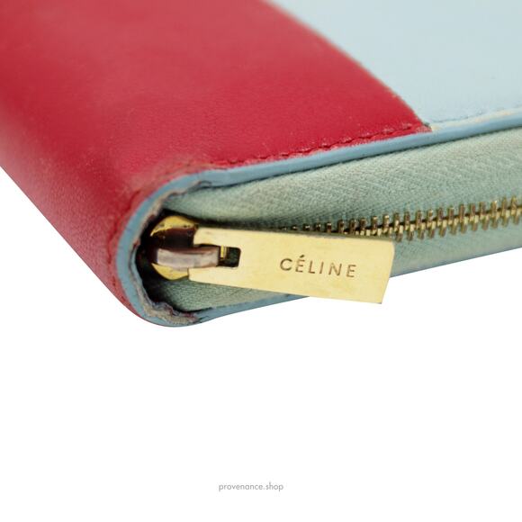🔴 Celine Multifunction Zip Wallet - Sky Blue/Red - Picture 5 of 7